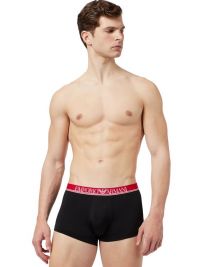 Boxer Emporio Armani de malla en microfibra en negro
