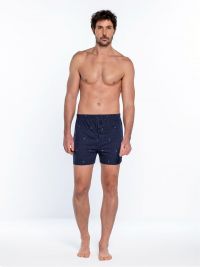 Boxer Guasch en punto de algodón estampado en azul marino