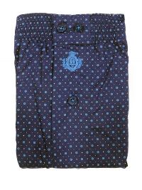 Boxer Guasch de tela en azul marino con topitos