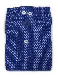 Boxer Guasch de tela azul con topitos blancos