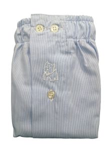 Boxer Kiff-kiff de tela popelín en azul mil rayas