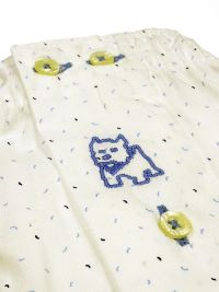 Boxer Kiff-kiff de tela en blanco con chispitas en azul