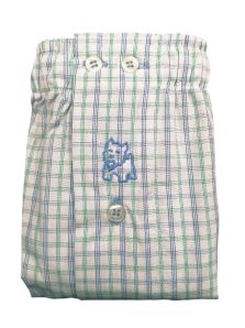 Boxer Kiff-kiff de tela popelín a cuadros en verde y azul