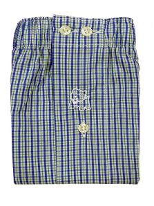 Boxer Kiff-kiff de tela en multicuadritos azules y verdes