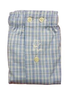 Boxer Kiff-kiff de tela azul claro con cuadritos
