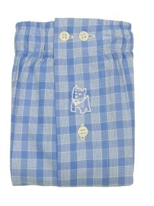 Boxer Kiff-kiff de tela azul de cuadritos