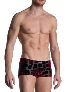 Boxer Manstore Micro Pants en raso en negro y rojo
