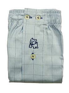 Boxer Kiff kiff de tela azul claro con cuadros