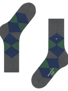 Haz que cada paso cuente con los cómodos calcetines Burlington grises de rombos contrastados.