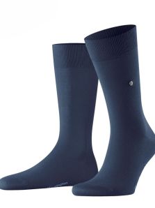 Calcetín Burlington Lord liso en algodón en azul marino
