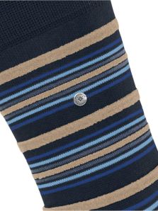 Calcetines Burlington a rayas en azul marino: la combinación ideal de moda y confort.