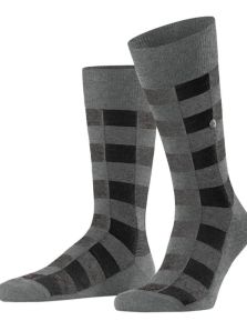 Calcetín Burlington Buffalo Check Lana en gris