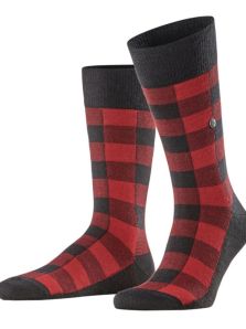Calcetín Burlington Buffalo Check Lana en Negro