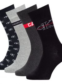 4 Pack Calcetines Calvin Klein en negro y gris