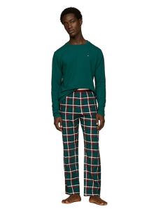 Pijama Tommy Hilfiger en verde mod. Global Stripe - Ed. Navidad