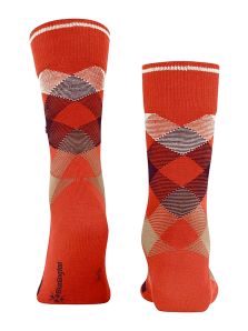 Calcetín Burlington Newcastle en lana naranja, ideal para añadir un toque de color con elegancia.