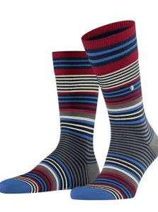 Calcetines Burlington Stripe lana a rayas en azul marino
