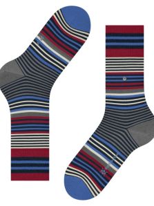 Exprésate con estilo comprando los elegantes calcetines Burlington Stripe en azul marino.