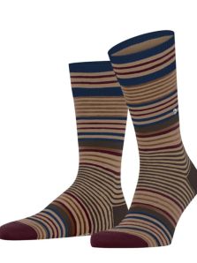 Calcetines Burlington Stripe lana a rayas en beige