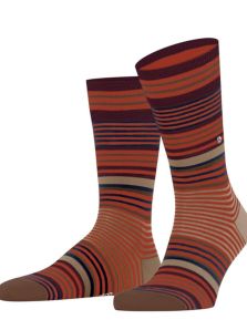 Calcetines Burlington Stripe lana a rayas en naranja