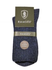Calcetín Ramsés de lana cachemere anti-presión en azul