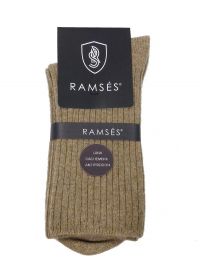 Calcetín Ramsés de lana cachemere anti-presión en beige/camel