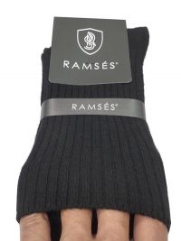 Calcetín Ramsés de lana cashmere anti-presión en negro