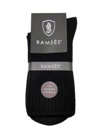 Calcetín Ramsés de lana cashmere anti-presión en negro