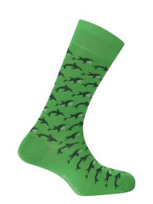 Calcetines verdes con delfines para hombre de Punto Blanco