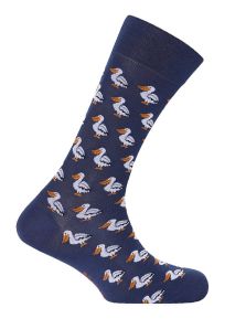 Punto Blanco calcetin estampado con pelicanos en azul