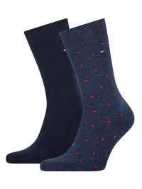 2 Pack Calcetines Tommy topitos en azul jeans y marino