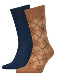 Pack Calcetines Tommy con rombos en beige y azul