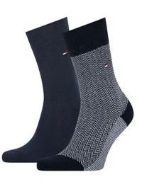 2 Pack Calcetines Tommy espiguilla en marino