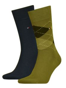 Pack Calcetines Tommy con rombos en verde forest y marino