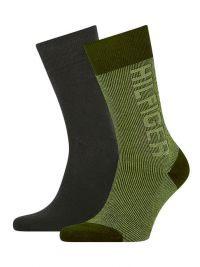 Pack Calcetines Tommy logo en verde y gris