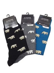 Calcetín Punto Blanco de algodón mod. Osos Polares