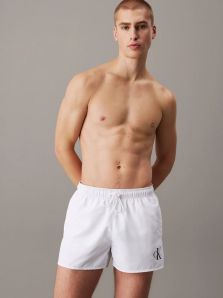Bañador Calvin Klein CK Monogram corto en blanco