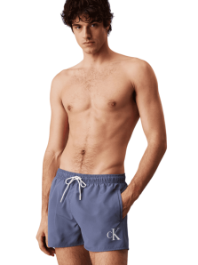 Bañador Calvin Klein CK Monogram corto en gris
