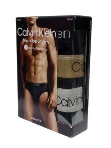 Pack con 3 Slips de Calvin Klein en microfibra en negro