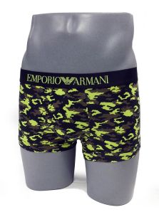 Boxer Emporio Armani mod. Camou en negro y neón de algodón