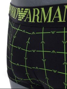 Armani - Boxer de microfibra negro y neón