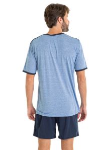 Pijama azul Massana para hombre en corto de verano