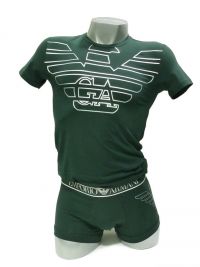 Camiseta Emporio Armani con logo del águila en plateado