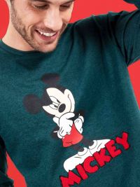 Pijama Disney de Mickey Mouse en verde con puños