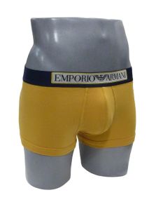 Boxer Emporio Armani en algodón en color mostaza y logotipo en etiqueta