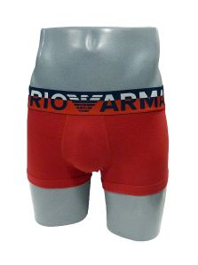Boxer Emporio Armani de algodón con gran logo de Armani en rojo