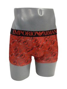 Boxer Emporio Armani de Microfibra  en rojo cereza con logos