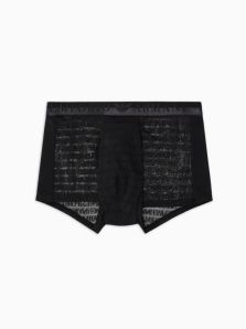 Boxer Emporio Armani en microfibra con transparencias en negro