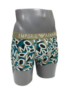 Boxer Emporio Armani de Algodón en azul verdoso con letras