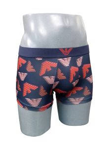 Boxer Emporio Armani de Microfibra estampado en azul marino